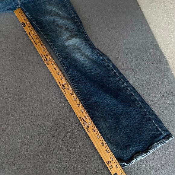 Vintage Y2K 00s Gold Sign Passion Low Rise Bootcut Flare Jean 28 Blue USA Made - Picture 10 of 16